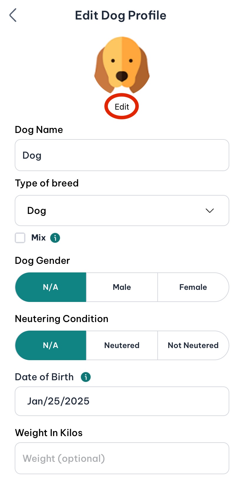 Edit profile pic reg user