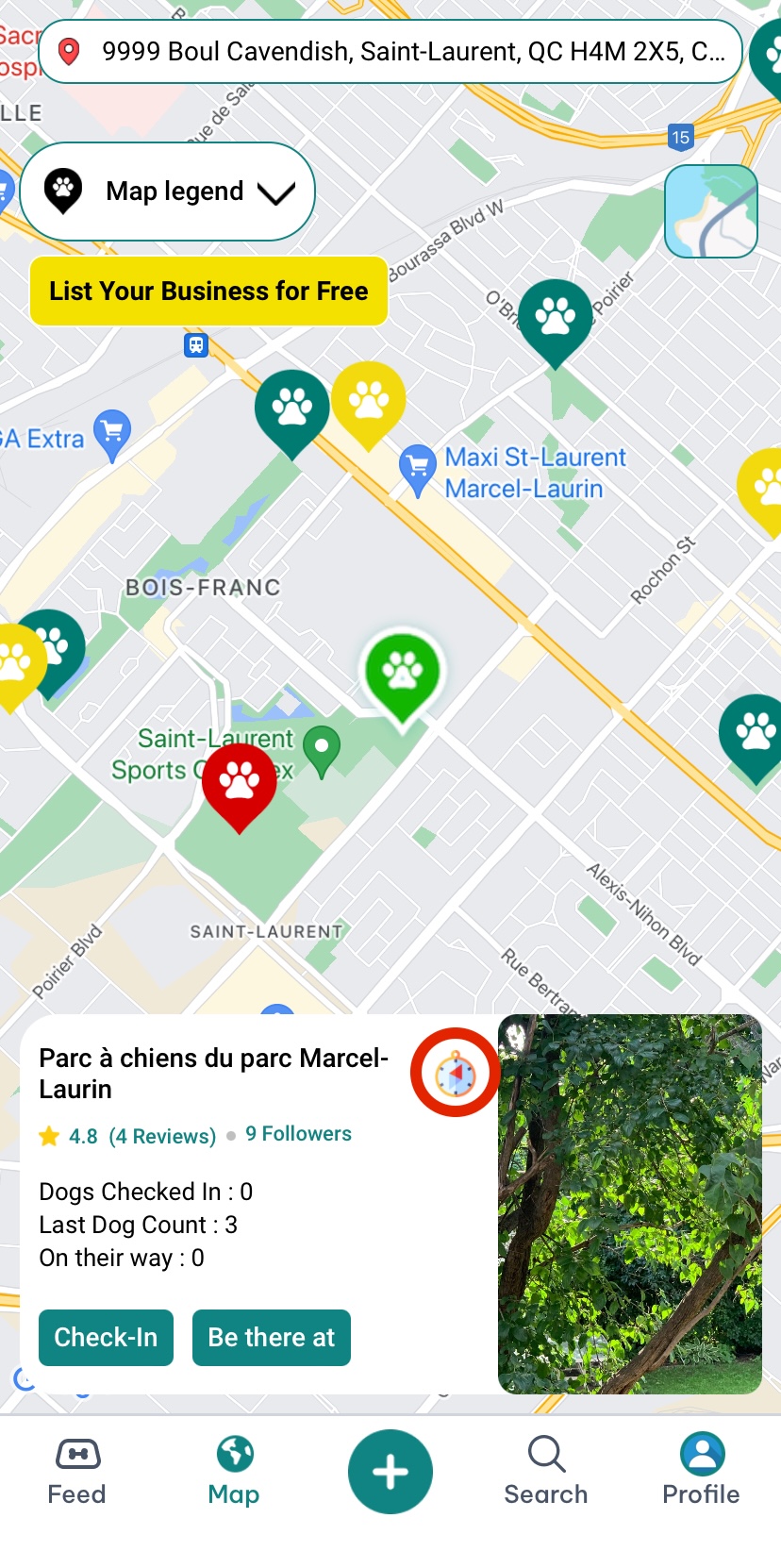 directions to park compass