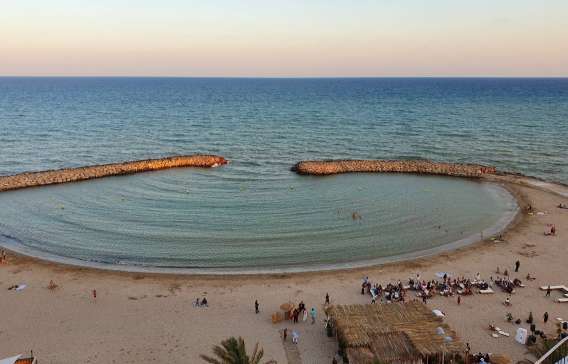 Image of Platja de les Anquines park in Sitges, Barcelona, Spain Image of Platja de les Anquines park in sitges, barcelona, spain