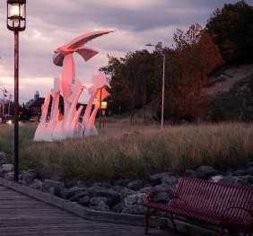 Image of Grand River Boardwalk park in Grand Haven, Michigan, United States Image of Grand River Boardwalk park in grand-haven, michigan, united-states