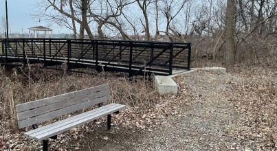Image of Adell Bridge and Walking Trail park in Novi, Michigan, United States Image of Adell Bridge and Walking Trail park in novi, michigan, united-states