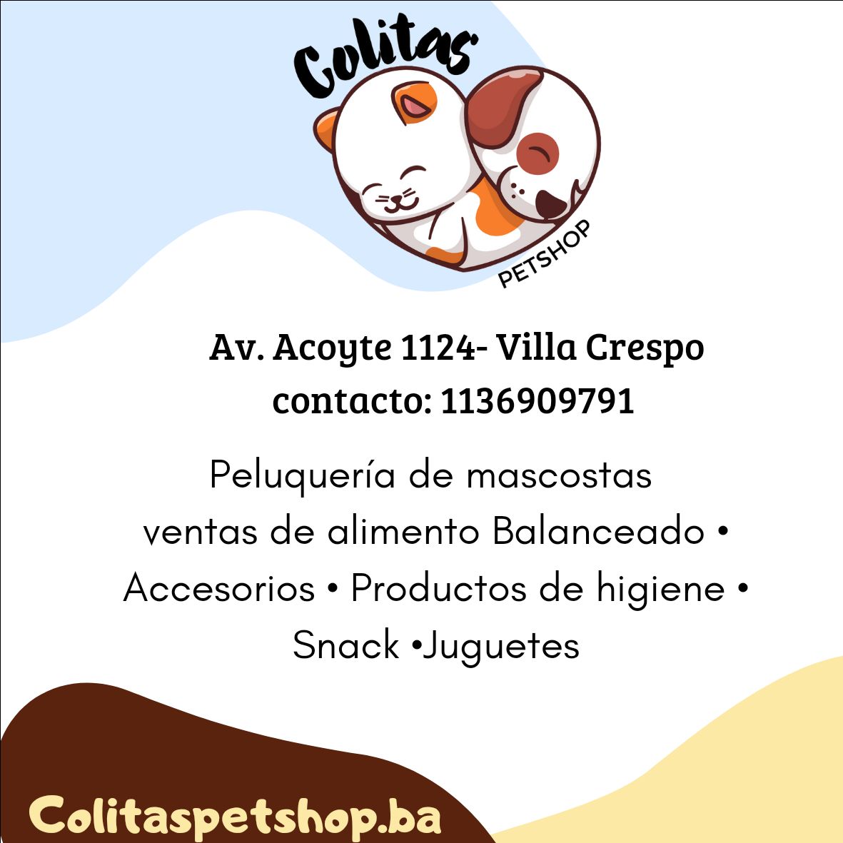 Image of Colitas pet shop service in Villa Crespo, Ciudad Autónoma de Buenos Aires, Argentina Image of Colitas pet shop service in Villa Crespo, Ciudad Autónoma de Buenos Aires, Argentina
